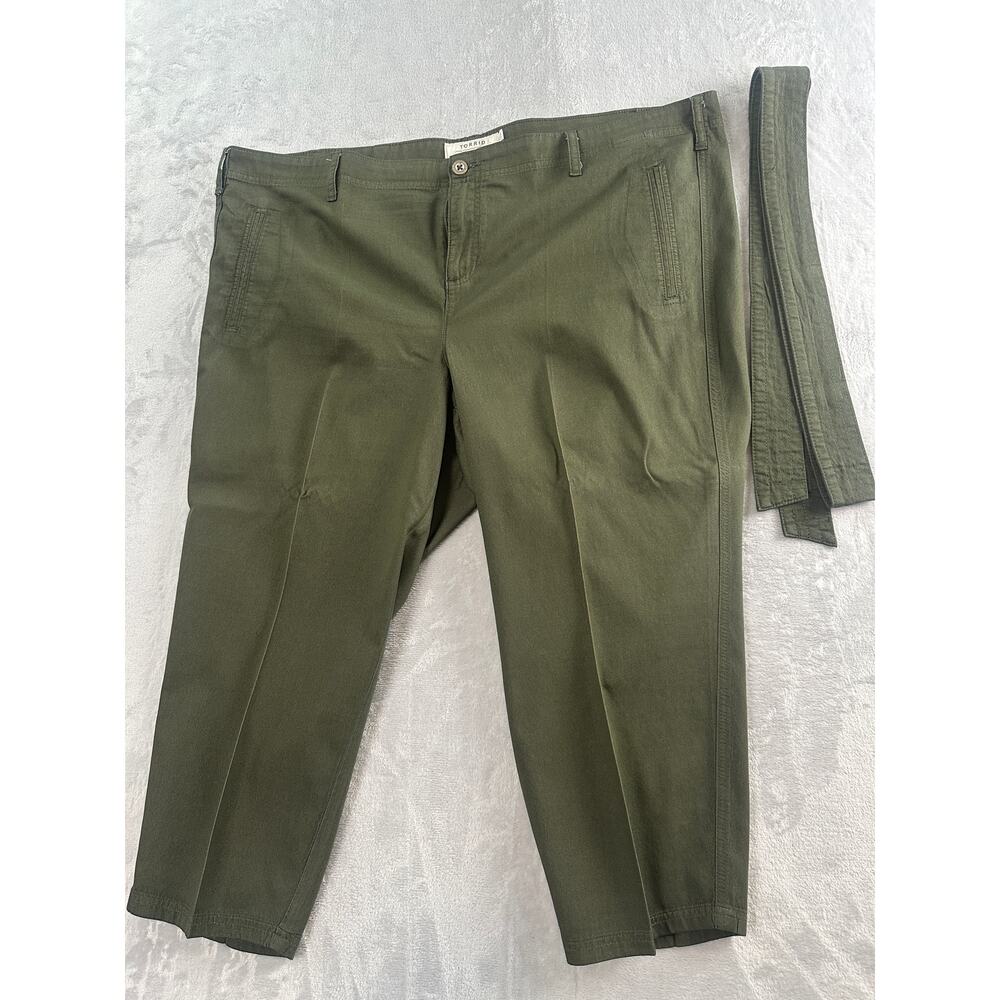 Torrid Green Tie-Front Mid-Rise Crop Skinny Pants - Size 24 - Picture 6 of 10